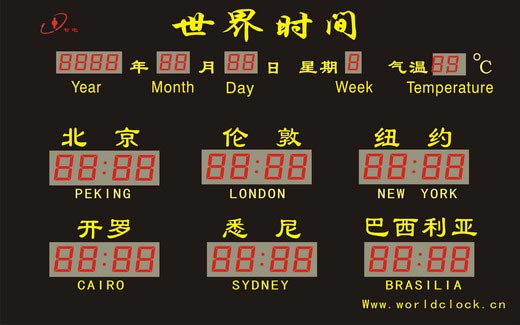 純文字世界時間屏01