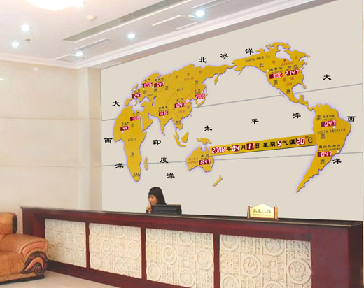 大堂世界時(shí)間地圖屏/新款..
